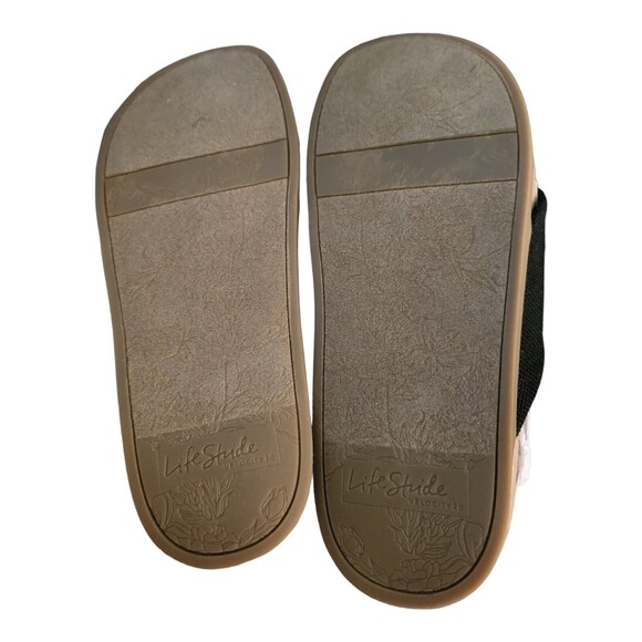 Life Stride 2.0 Happy Sandals Size 5 1/2 Black NWT Cloth Strap Comfort IOB - Picture 5 of 7